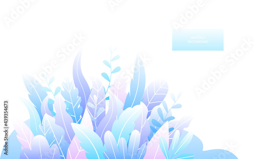 abstract soft blue gradient colored leaves twigs texture banner