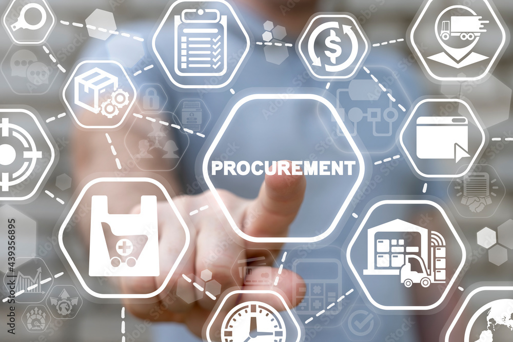 Concept of procurement. Product procurement management. Supply Chain Retail. Supplier and delivery goods logistic service.