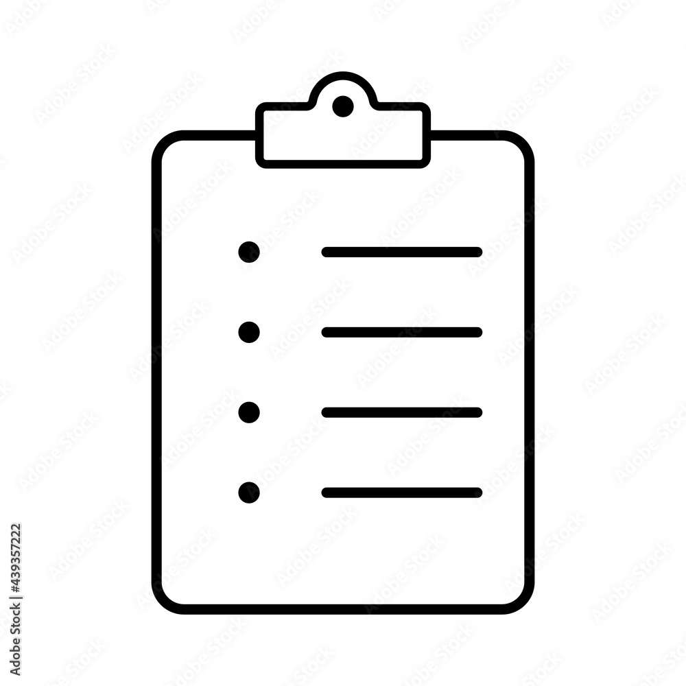 Clipboard line icon symbol simple design Clipboard line icon symbol simple design
