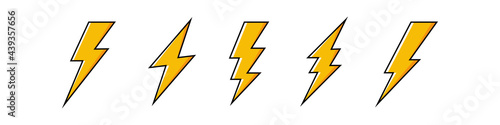 Different flash icons isolated on white background