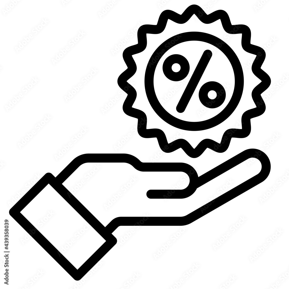 discount outline style icon discount outline style icon