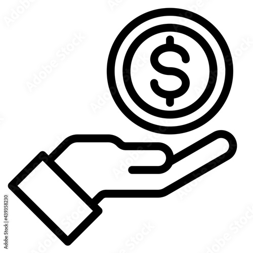 money outline style icon