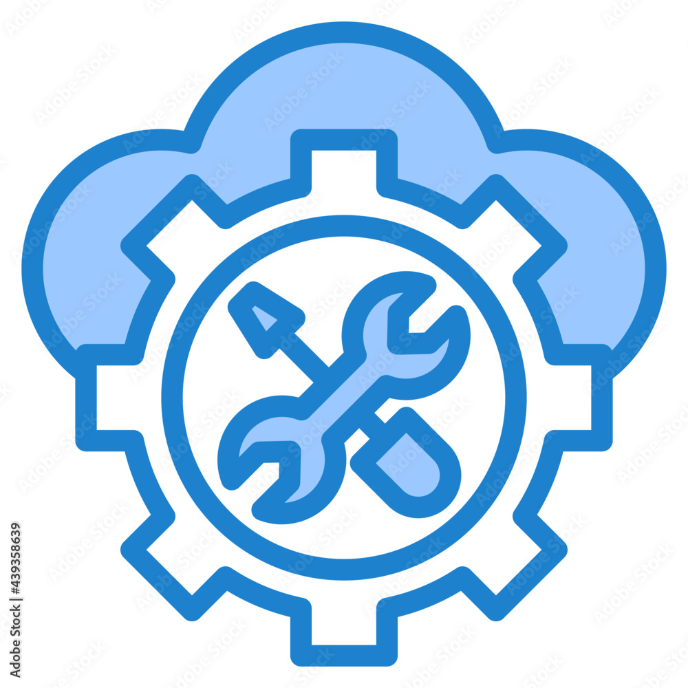 cloud computing blue style icon cloud computing blue style icon