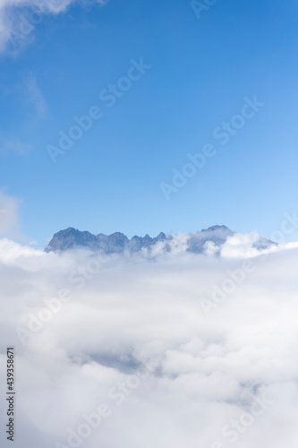 clouds, mountains and sky