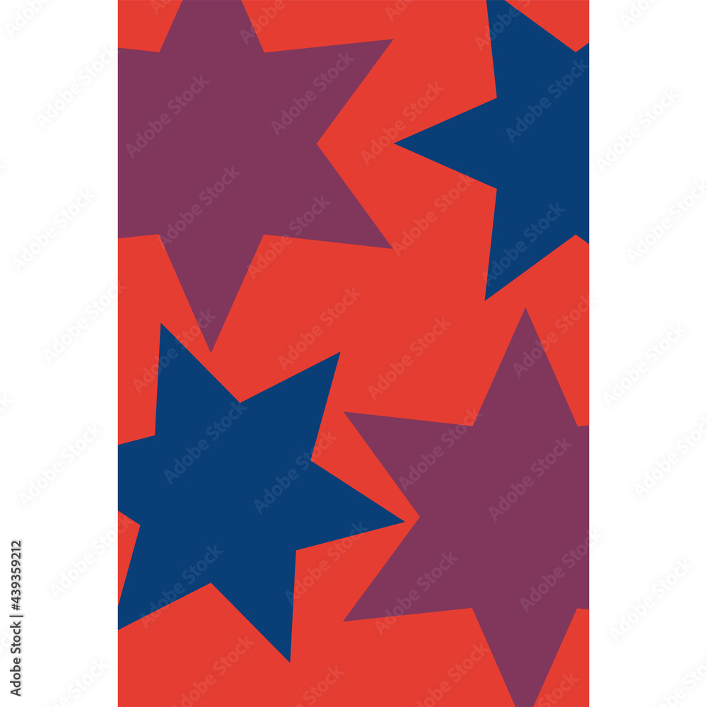 Colorful stars on red background, bright poster with stars, card, vector Colorful stars on red background, bright poster with stars, card, vector