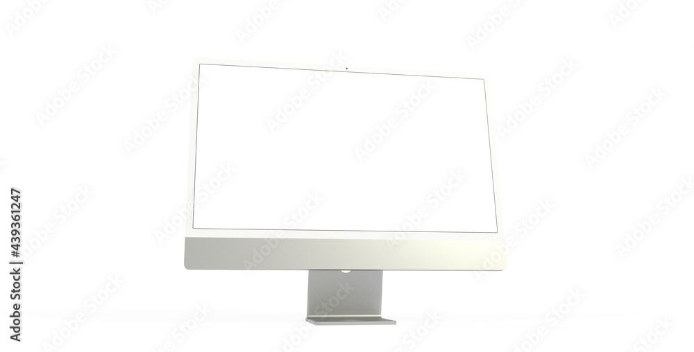 Computer display mock up with blank white screen. Stylish desktop computer mockup. Computer display mock up with blank white screen. Stylish desktop computer mockup.