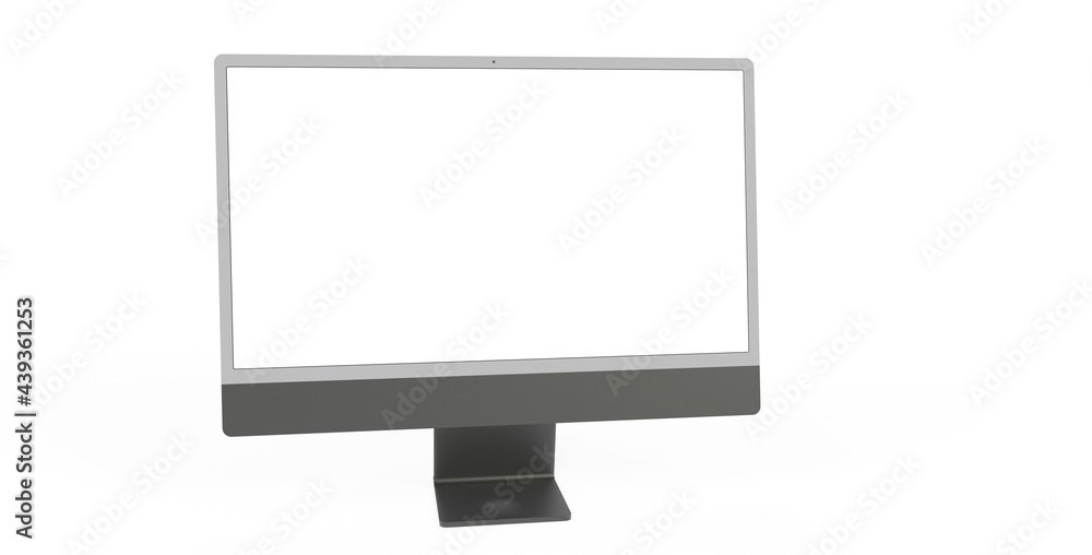 Computer display mock up with blank white screen. Stylish desktop computer mockup. Computer display mock up with blank white screen. Stylish desktop computer mockup.