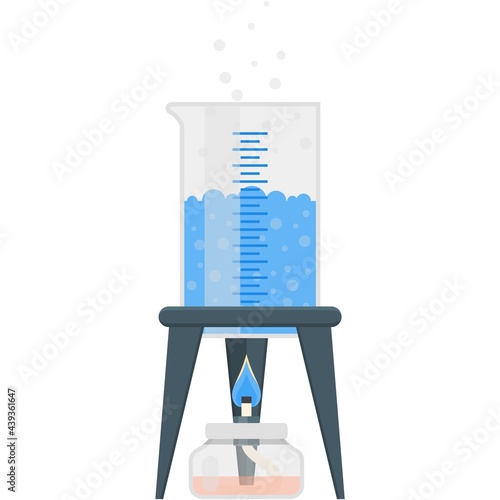 Chemistry experiment water evaporation vector isolated on white