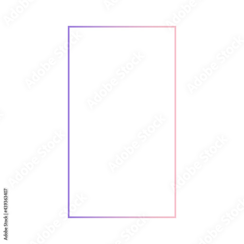 Frame rectangular shape line gradient neon. Frame, Element for design, web design, logo. Vector isolated.