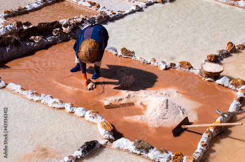 Female worker in Maras salt mines in Cusco, Peru

Artisanal salt extraction in Sacred Valley near to Cusco city