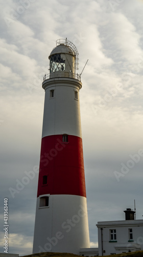 Portland lighthouse on a cloudy day  United Kingdom