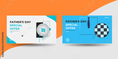 Fathers day Youtube thumbnail template. Video thumbnail design, web template