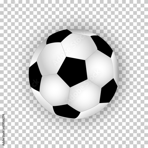 Realistic soccer ball or football ball.3D ball isolated on transparent background.