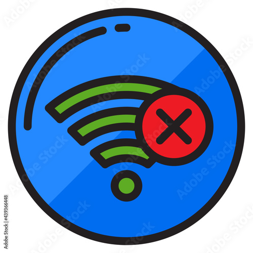 wifi color line style icon photo