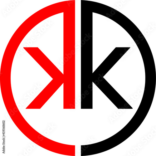 This is a unique KK text logo