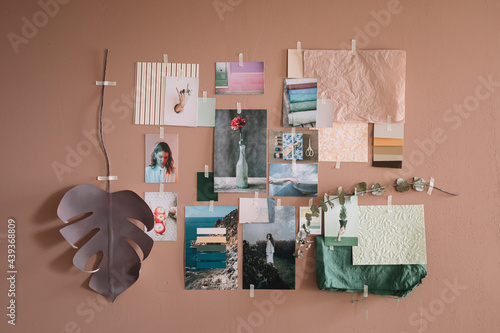 Patel Colour Moodboard on Pink Wall photo