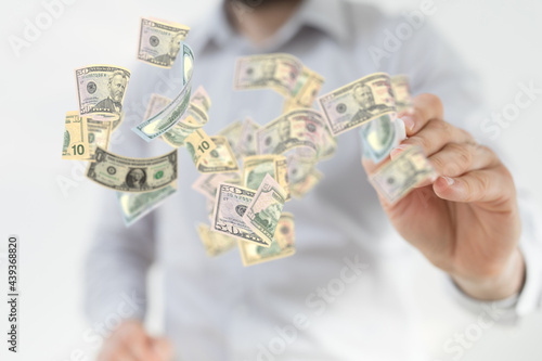 Falling euros on banknotes ...