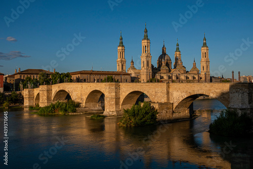 Basilica of Our Lady of Pillar in Zaragoza, Spain, Europe © anderm