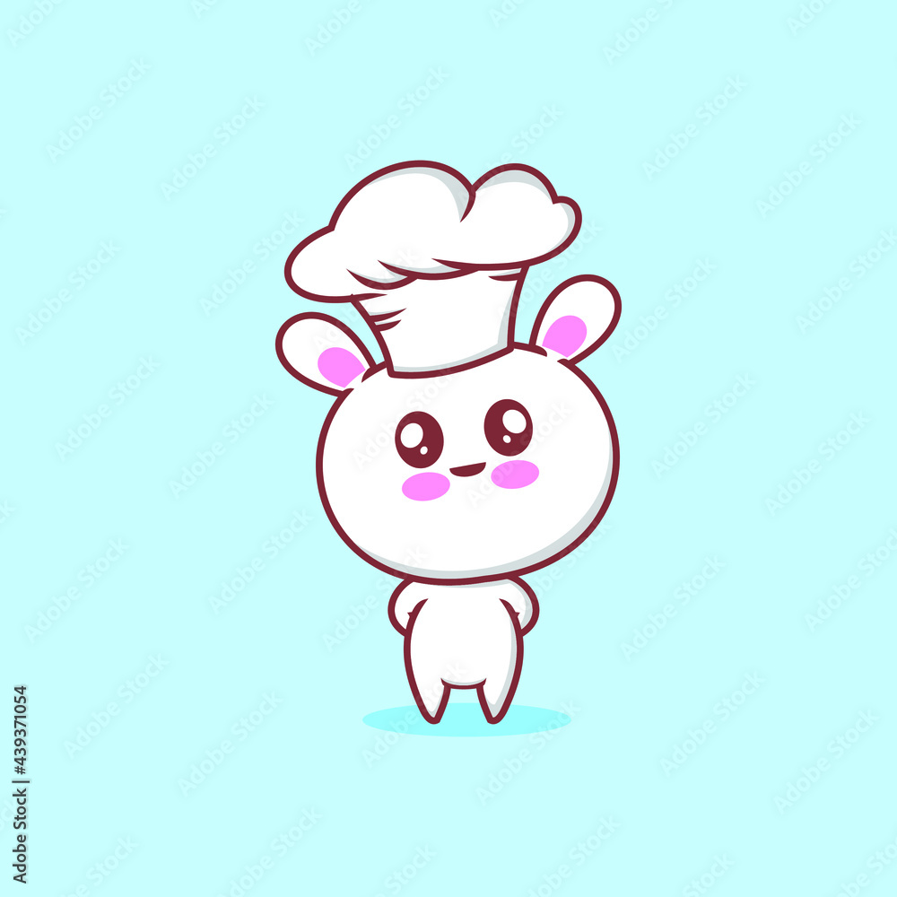 cute bunny with chef hat cute bunny with chef hat