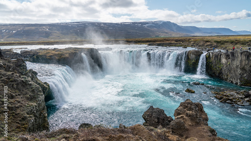 Godafoss  Waterfall of the Gods in Myvatn region in Iceland