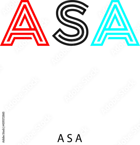 This is a unique ASA text logo