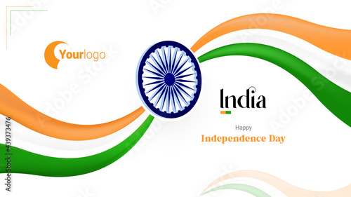 Indian Independence Day with logo - Best for background for PC Indian flag color with ashok chakra wheel