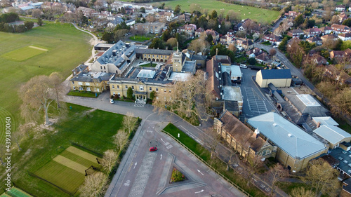 Aerial view of English school.