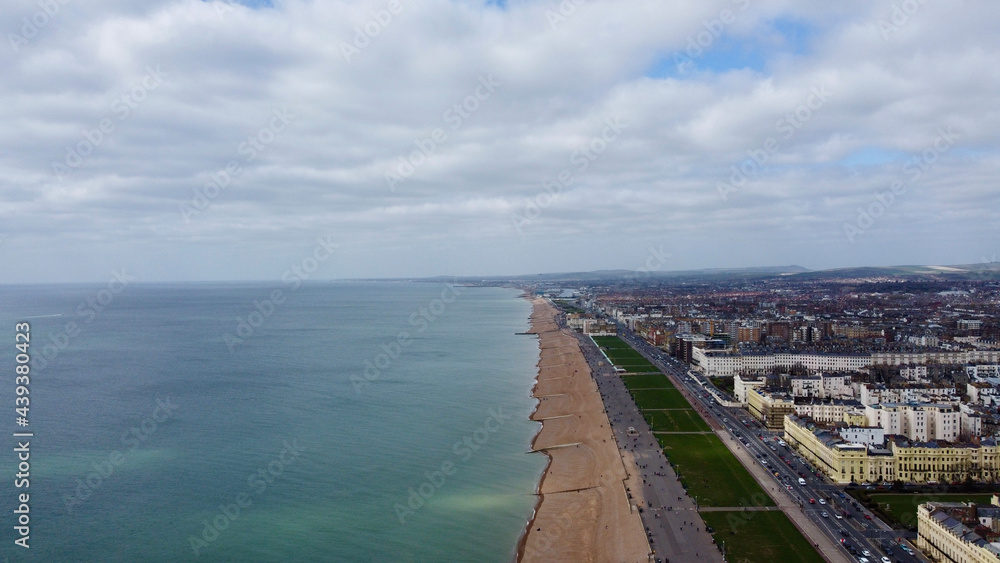 Fototapeta premium Aerial view of Brighton coastline.
