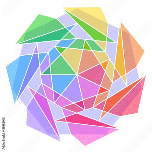 abstract geometric rainbow polygon-7o1