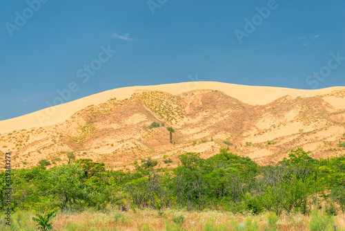 Sand dune dune Sarikum in Dagestan, Russia photo