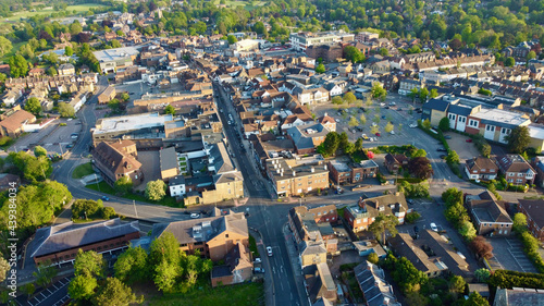 Aerial view of English town.
