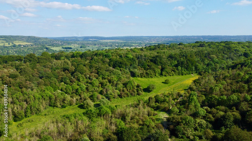 Aerial view of English countryside.