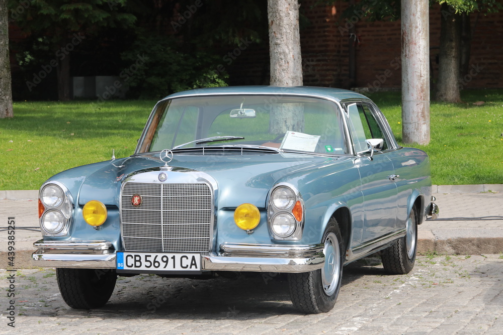 Sofia, Bulgaria - June 12, 2021: Parade of old retro cars at Spring Retro Parade in Sofia, Bulgaria Sofia, Bulgaria - June 12, 2021: Parade of old retro cars at Spring Retro Parade in Sofia, Bulgaria