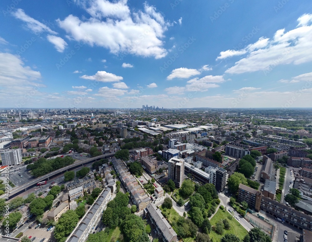 Fototapeta premium Aerial landscape of London in the Sun.