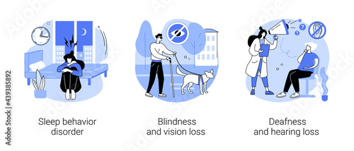 Health problems abstract concept vector illustrations.