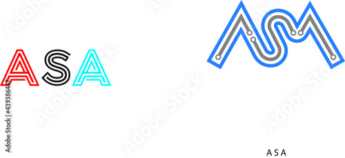 This is a unique ASA text logo