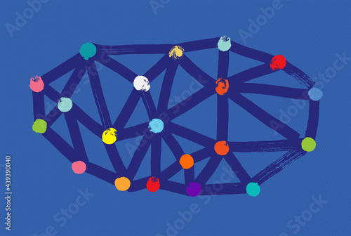 Illustration of Network or Algorithm photo