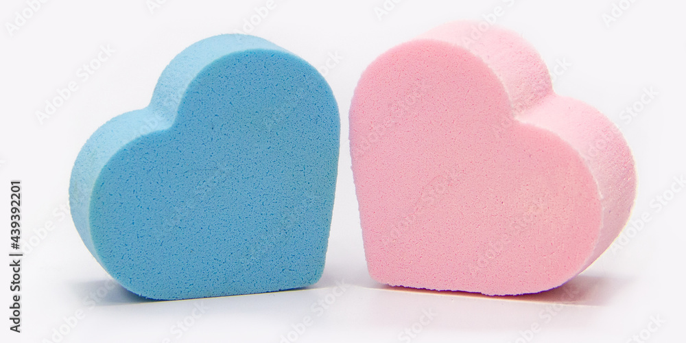 Valentine's day, baby, pink and blue hearts isolated on white background. Valentine's day, baby, pink and blue hearts isolated on white background.