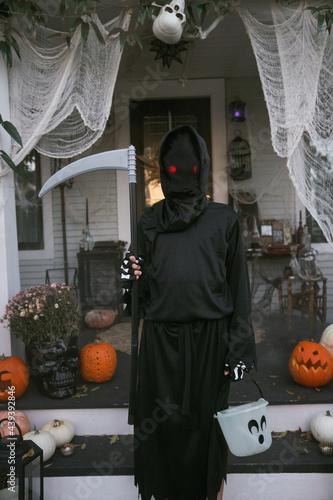 front porch halloween decor  photo