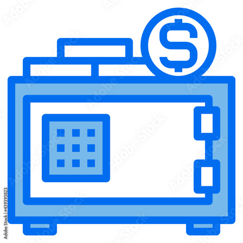 Strongbox blue line icon