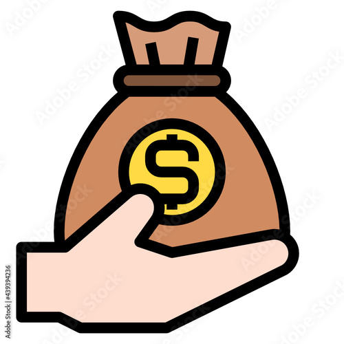 money bag line icon