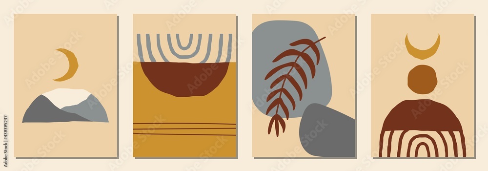 Set of vertical abstract backgrounds or card templates in modern colors, in popular art style Set of vertical abstract backgrounds or card templates in modern colors, in popular art style