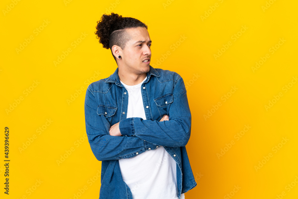Caucasian man over isolated background looking to the side Caucasian man over isolated background looking to the side