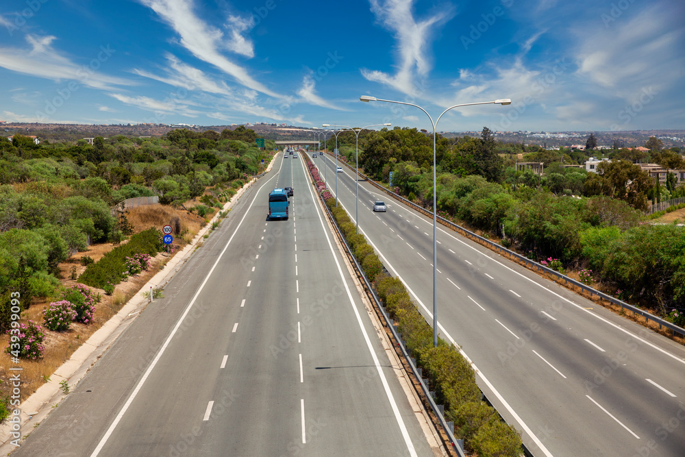 View of highway close to Larnaca, Cyprus. View of highway close to Larnaca, Cyprus.