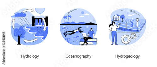 Applied geoscience abstract concept vector illustrations.