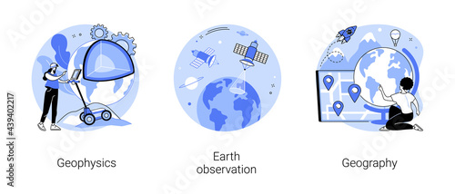 Planetary science abstract concept vector illustrations.