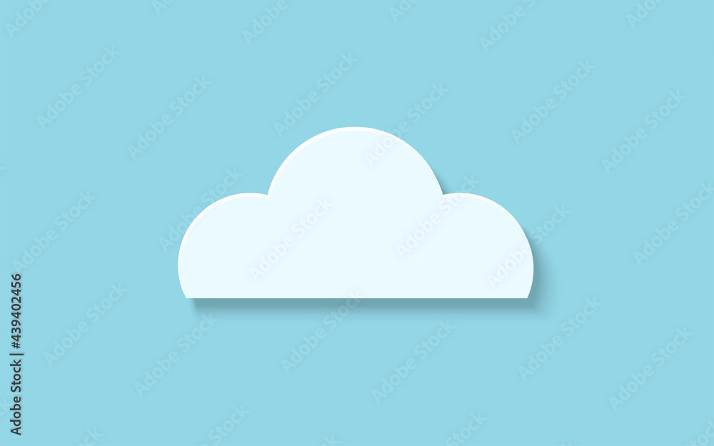 Vector illustration of a cloud in a minimal style on a blue background. Benefit or cloud technology concept. Vector illustration of a cloud in a minimal style on a blue background. Benefit or cloud technology concept.