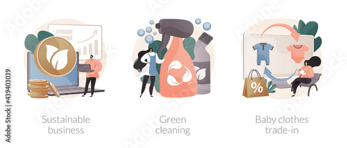 Environmentally friendly business abstract concept vector illustrations.