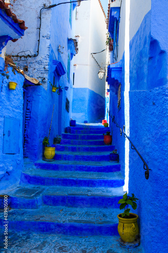 01 August 2018 : chefchaoue, Morocco :One of the neighborhoods of the city of Chefchaouen, the Blue Pearl, Chefchaouen, Morocco