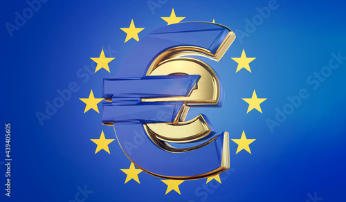 symbolic golden E-Euro as E...